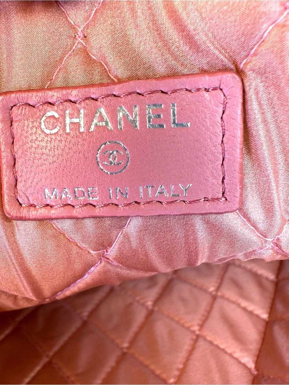 CHANEL Pink Quilted Lambskin Zip Pouch O-Case Fits Laptop, Box, card, #18 COA